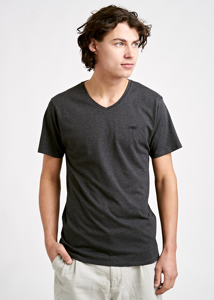 HERREN V-AUSSCHNITT WOODSHIRT ANTHRAZIT