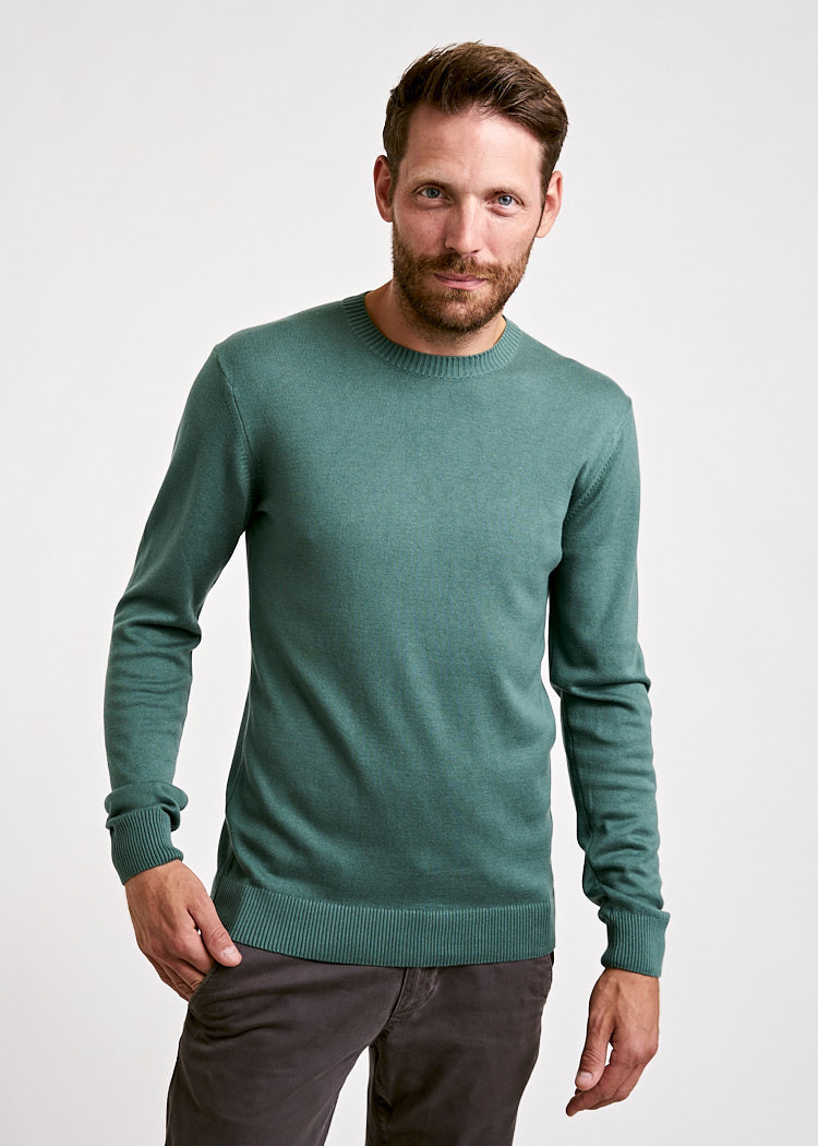HERREN STRICKPULLOVER SILVER PINE