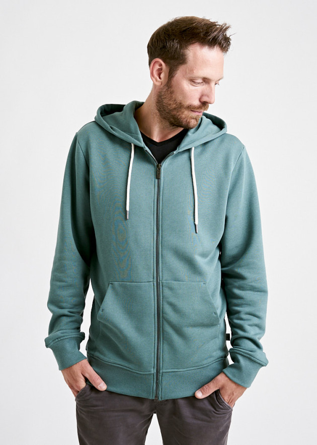 HERREN ZIP-HOODIE SILVER PINE