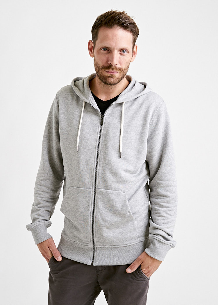 HERREN ZIP-HOODIE GRAY MELANGE