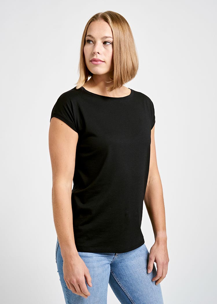 DAMEN WOODSHIRT KIMONO BLACK