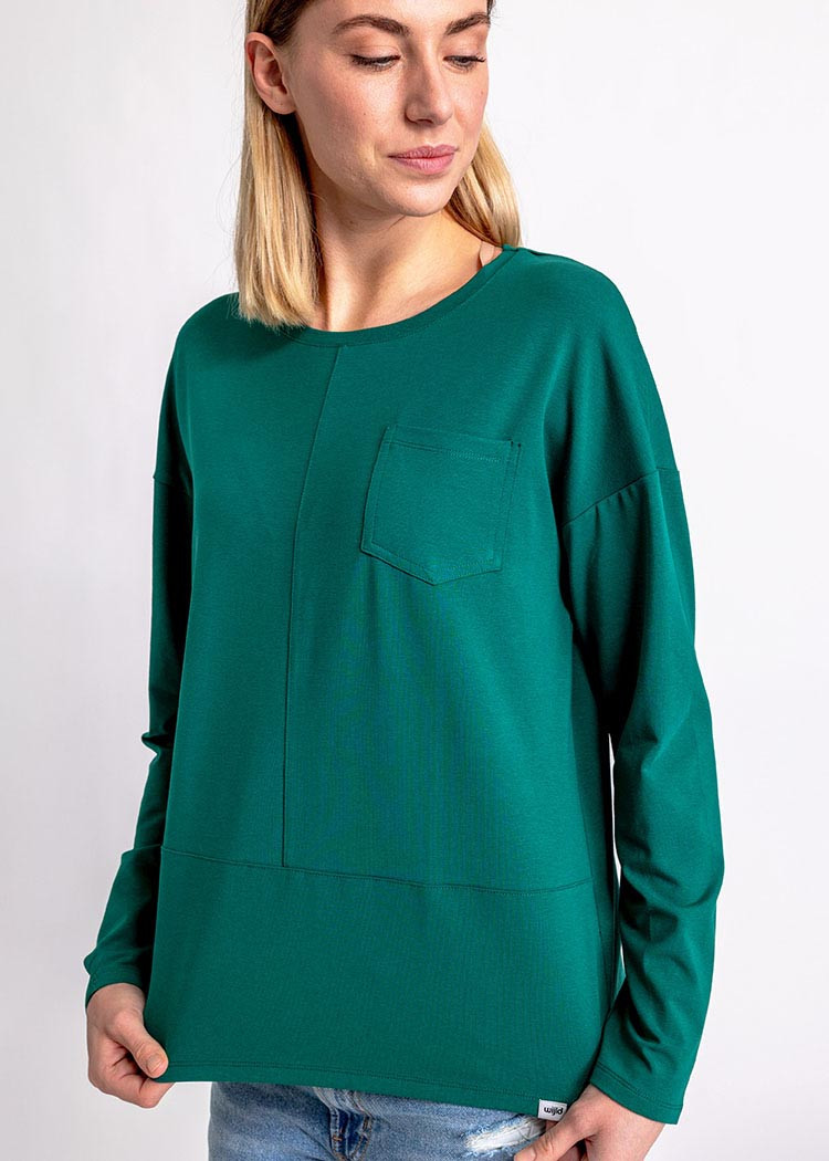 DAMEN LANGARMSHIRT POCKET AVENTURINE